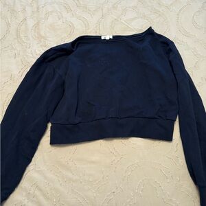 Garage Dark Blue Off the shoulder Casual Top